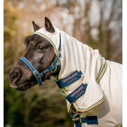 Cobertura Horseware con cuello irrompible Amigo para mini Tiza / marino / rosa Blanco