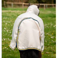 Cobertura Horseware con cuello irrompible Amigo para mini Tiza / marino / rosa Blanco