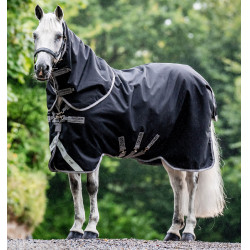 Cobertura Horseware Amigo 1200D Plus Turnout Bundle 50g 100g y 200g Negro / gris titanio / plata