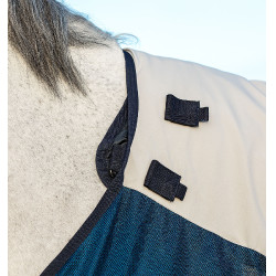 Manta de exterior Horseware Rambo® Summer 0g con disco y forro de 100g Azúl marino / gris