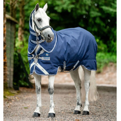 Manta de exterior Horseware Rhino® Plus Pony 250g Negro / gris titanio / azul clásico Manta de exterior Horseware Rhino® Plus Pony 250g Negro / gris titanio / azul clásico