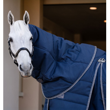 Cuello de cuadra Horseware Rambo Optimo 200g Marino / tormenta / gris plateado Azul marino