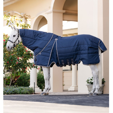 Cuello de cuadra Horseware Rambo Optimo 200g Marino / tormenta / gris plateado Azul marino
