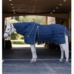 Cuello de cuadra Horseware Rambo Optimo 200g Marino / tormenta / gris plateado Azul marino