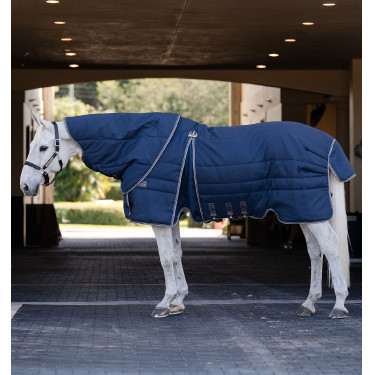 Cuello de cuadra Horseware Rambo Optimo 200g Marino / tormenta / gris plateado Azul marino