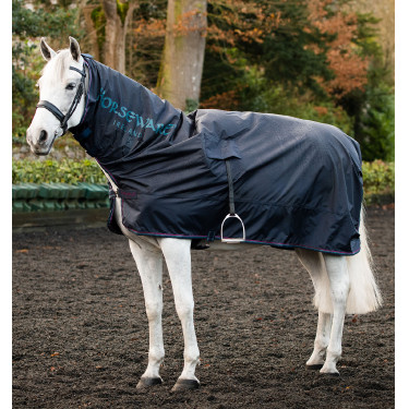 Cubierta para montar Horseware Rambo Mack in a Sack Azúl marino / burdeos Cubierta para montar Horseware Rambo Mack in a Sack Azúl marino / burdeos