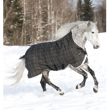 Manta Horseware Rhino Wug Vari-Layer 450g Negro / cuadros blanco gris