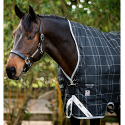 Manta Horseware Rhino Wug Vari-Layer 450g Negro / cuadros blanco gris