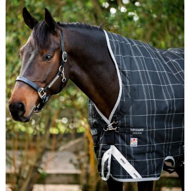 Manta Horseware Rhino Wug Vari-Layer 450g Negro / cuadros blanco gris