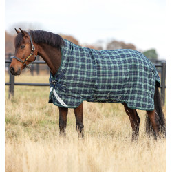 Manta Horseware Rhino Wug 100g Verde a cuadros / azul marino