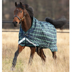 Manta Horseware Rhino Wug 100g Verde a cuadros / azul marino