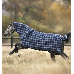 Manta Horseware Rhino Plus Vari-Layer 450g Marino a cuadros / índigo Azul marino