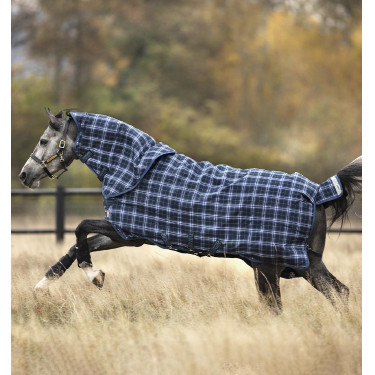 Manta Horseware Rhino Plus Vari-Layer 450g Marino a cuadros / índigo Azul marino