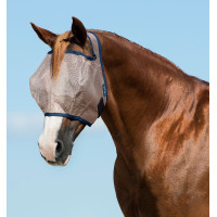 Máscara antimoscas Horseware Mio sin orejas Bronce / marino Azul
