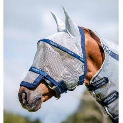 Máscara anti-moscas Horseware Rambo Plus Plateado / azul