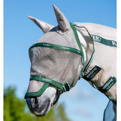 Máscara anti-moscas Horseware Rambo Plus Beige / verde Máscara anti-moscas Horseware Rambo Plus Beige / verde