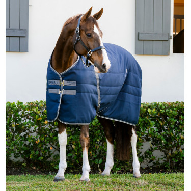Manta de cuadra Horseware Rambo® 200g 1000D Marino / tormenta / gris plateado Azul marino
