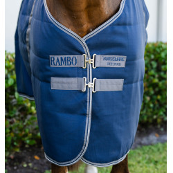 Manta de cuadra Horseware Rambo® 200g 1000D Marino / tormenta / gris plateado Azul marino
