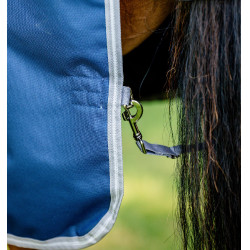 Manta para caballo Horseware High Neck Amigo® Bravo 12 Original 250g 1200D Marino / gris titanio / plata Azul marino