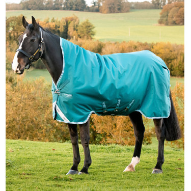 Manta para caballo Horseware High Neck Amigo® Bravo 12 Original 250g 1200D Verde / aqua Manta para caballo Horseware High Neck Amigo® Bravo 12 Original 250g 1200D Verde / aqua