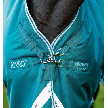 Manta para caballo Horseware High Neck Amigo® Bravo 12 Original 250g 1200D Verde / aqua Manta para caballo Horseware High Neck Amigo® Bravo 12 Original 250g 1200D Verde / aqua