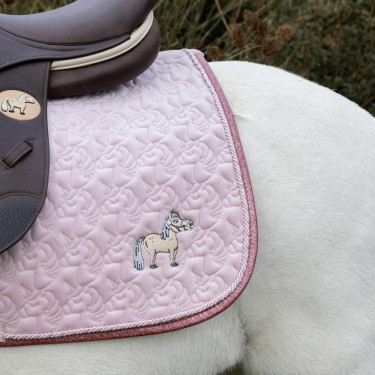 Almohadilla de montar Kentucky Cabeza de Unicornio con Purpurina Rosa pálido Almohadilla de montar Kentucky Cabeza de Unicornio con Purpurina Rosa pálido