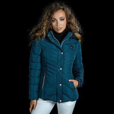 Parka larga Pakaa Flags & Cup mujer Azul esmeralda