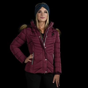 Parka larga Pakaa Flags & Cup mujer Burdeos
