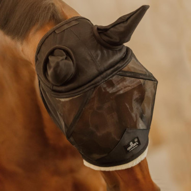 Máscaras anti-moscas Kentucky Skin Friendly con orejas Negro