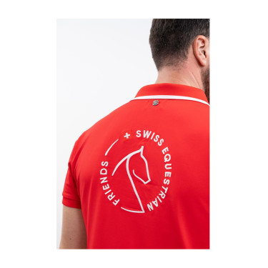 Polo Harcour Dranse hombre Swiss Eequestrian Friends Roja Rojo