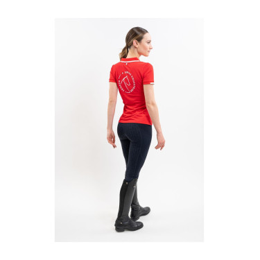 Polo Harcour Douve mujer Swiss Equestrian Friends Roja Rojo