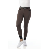 Pantalón Equithème Safir brun, contrastes noirs