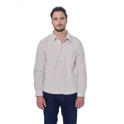 Camisa de terciopelo Harcour Shavi hombre Marfil Beige