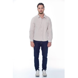 Camisa de terciopelo Harcour Shavi hombre Marfil Beige