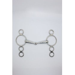 Muserola Pessoa 3 anillas 18 mm Harcour Acero inoxidable Gris