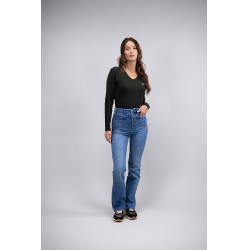 Jean Flare Harcour Juvo Vaquero Gris