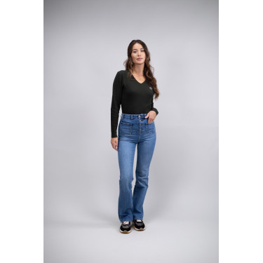 Jean Flare Harcour Juvo Vaquero Gris