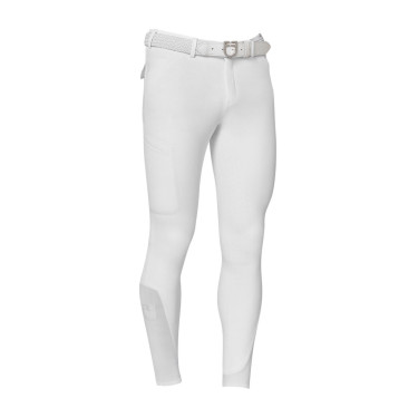 Pantalón slim fit hombre Equestro Ridertechnology full grip Blanco
