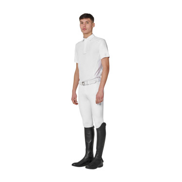 Pantalón slim fit hombre Equestro Ridertechnology full grip Blanco