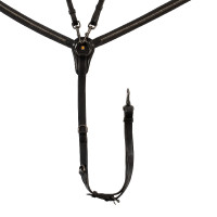 Pechopetral con horquilla de cuero curtido y clincher negro