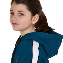 Sudadera de niña de algodón con capucha y cremallera frontal
