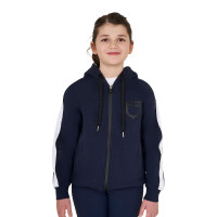 Sudadera de niña de algodón con capucha y cremallera frontal Americana marina Azul marino