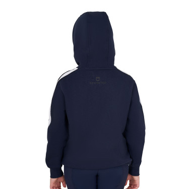 Sudadera de niña de algodón con capucha y cremallera frontal Americana marina Azul marino