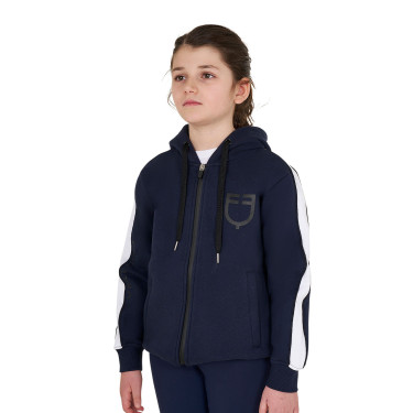Sudadera de niña de algodón con capucha y cremallera frontal Americana marina Azul marino