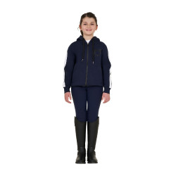Sudadera de niña de algodón con capucha y cremallera frontal Americana marina Azul marino