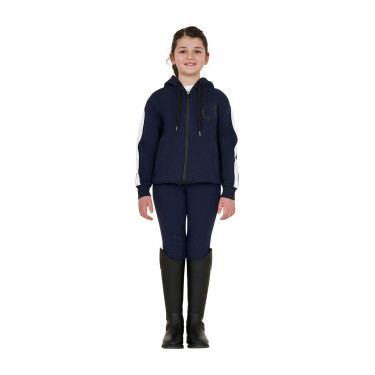 Sudadera de niña de algodón con capucha y cremallera frontal Americana marina Azul marino