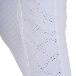 Leggings niña con decoraciones perforadas Blanco