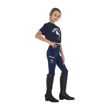 Leggings niña con decoraciones perforadas Blazer marino / blanco Azul marino