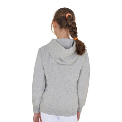 Sudadera infantil con capucha cremallera y letras efecto toalla