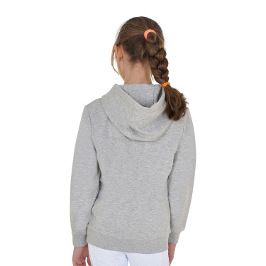 Sudadera infantil con capucha cremallera y letras efecto toalla